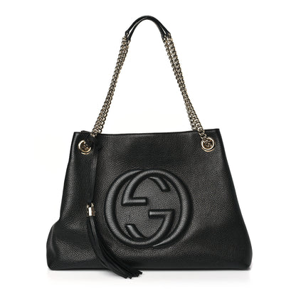 Gucci Pebbled Calfskin Medium Soho Chain Shoulder Bag Black 1 of 10
