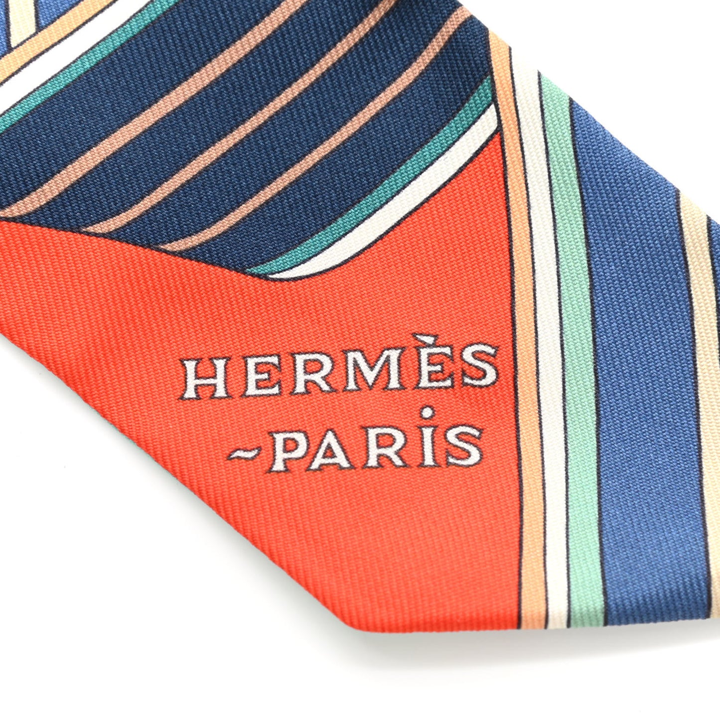 Silk Sangles En Zigzag Twilly Orange Turquoise Gris