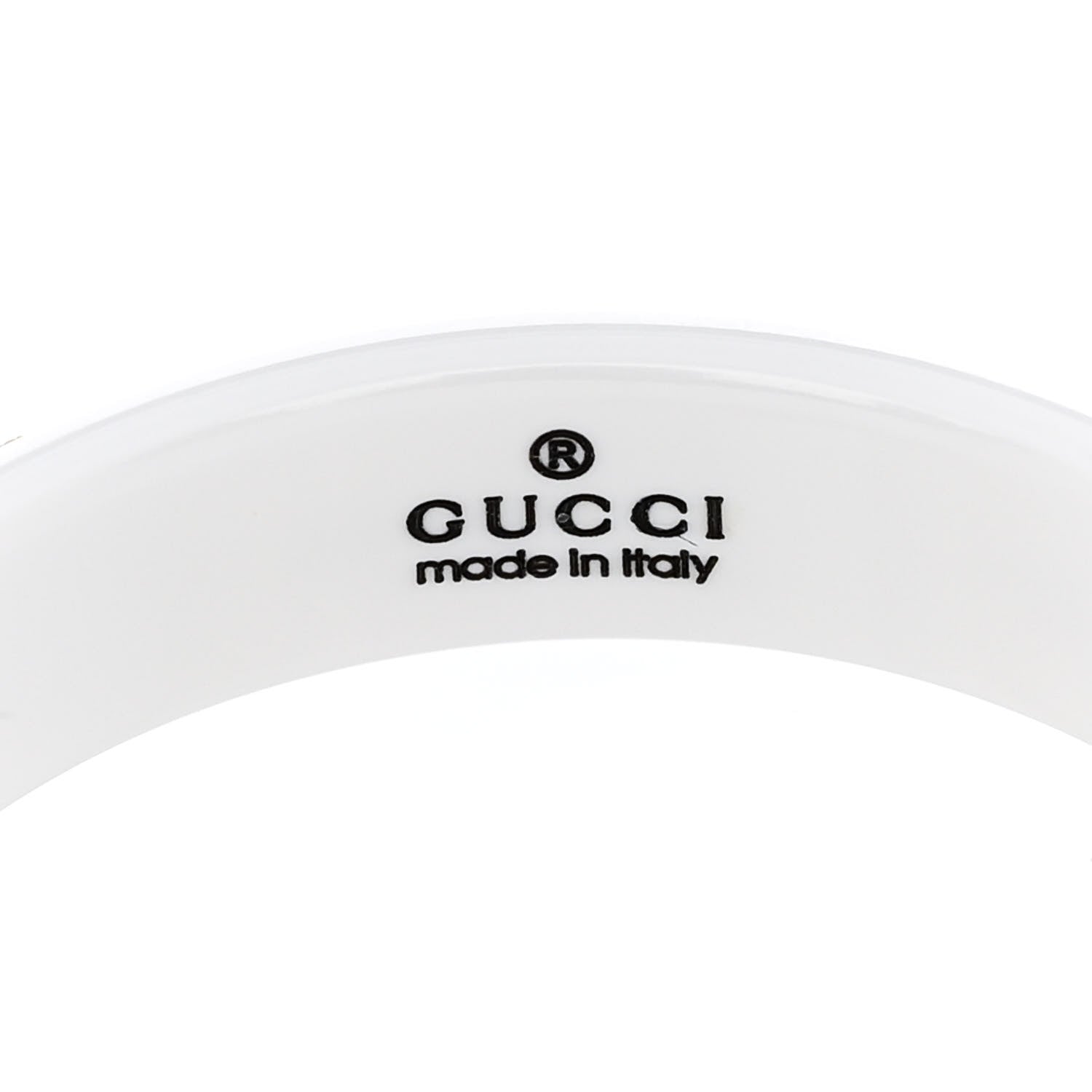 Gucci 18K Yellow Gold Zirconia 4mm Icon Band Ring 54 7 White 4 of 7