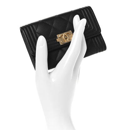 Chanel Caviar Quilted Boy Flap Card Holder Black 2 of 9