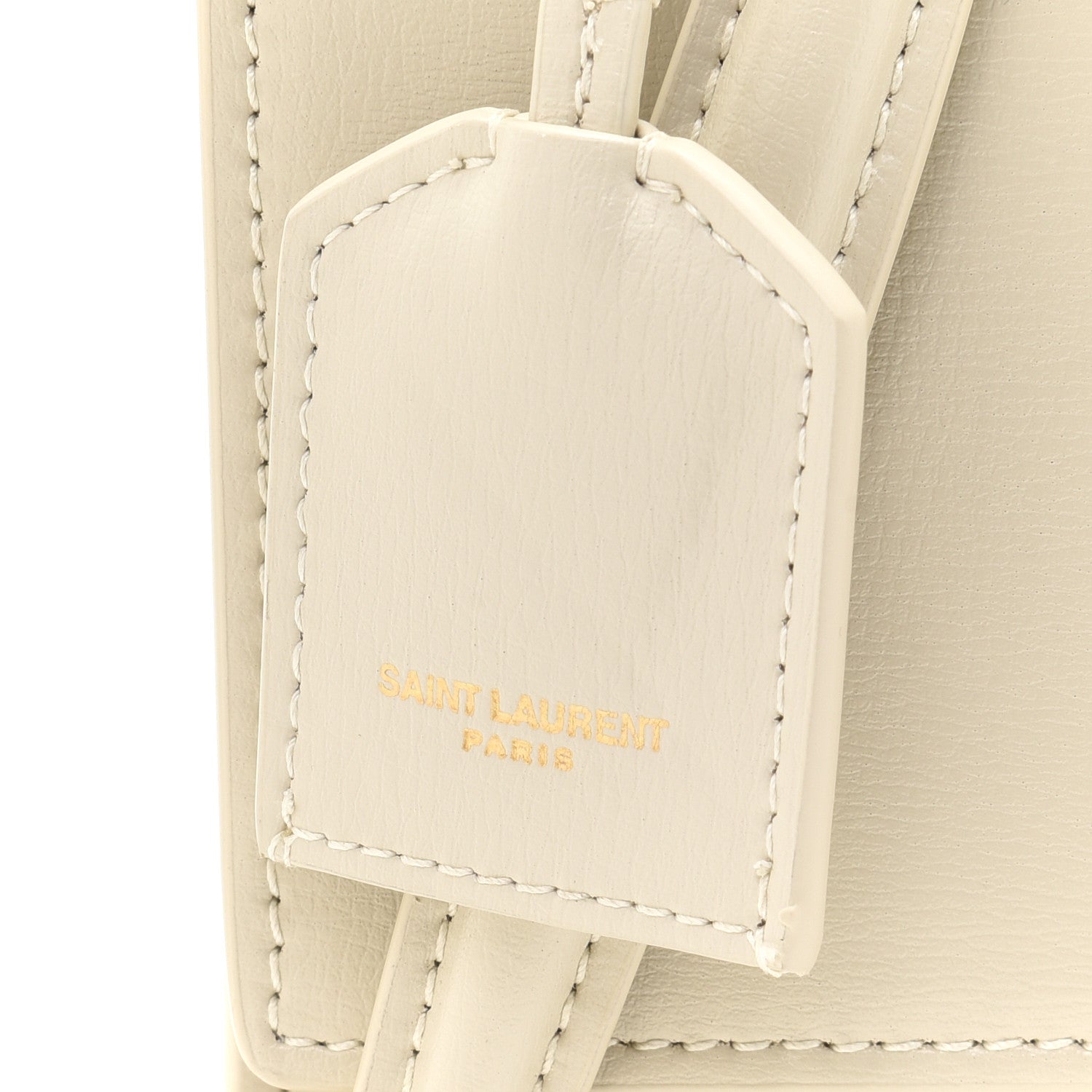 Saint Laurent Smooth Calfskin Medium Monogram Sunset Satchel Blanc Vintage 8 of 10