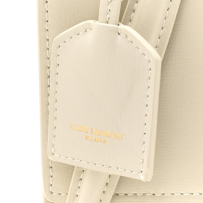 Saint Laurent Smooth Calfskin Medium Monogram Sunset Satchel Blanc Vintage 8 of 10