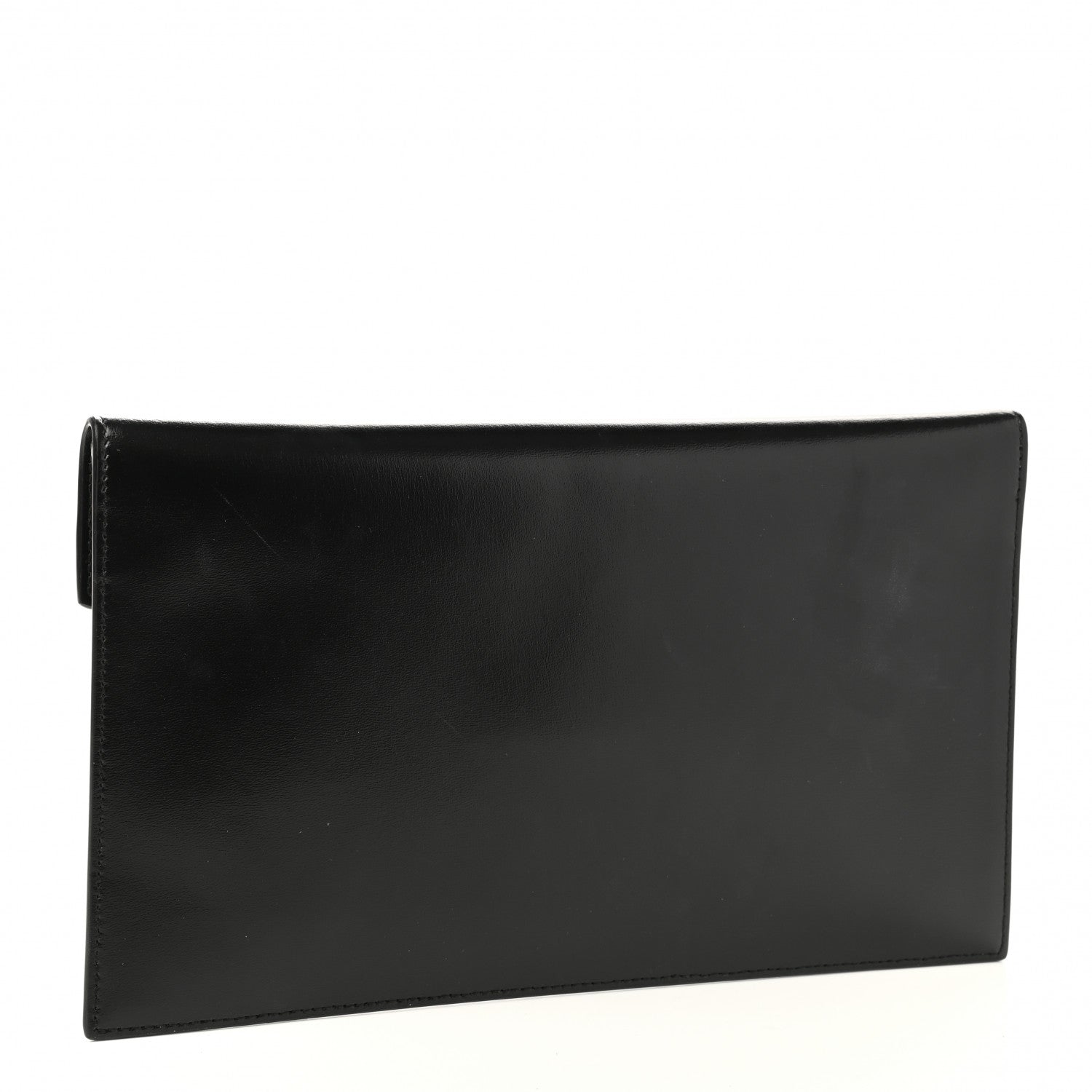 Saint Laurent Smooth Shiny Calfskin Monogram Uptown Pouch Black 3 of 10