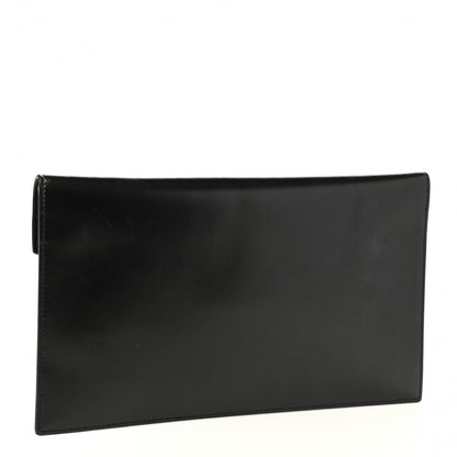 Saint Laurent Smooth Shiny Calfskin Monogram Uptown Pouch Black 3 of 10