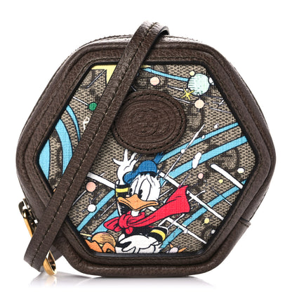 Gucci X DISNEY GG Supreme Monogram Donald Duck Interlocking G Coin Pouch Beige Multicolor New Acero 1 of 11