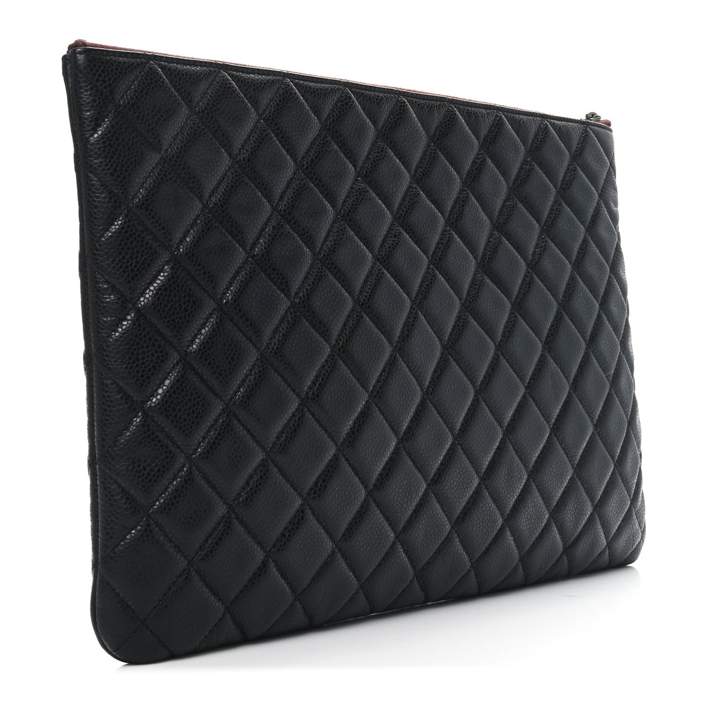 Caviar Quilted Large Cosmetic Case Black