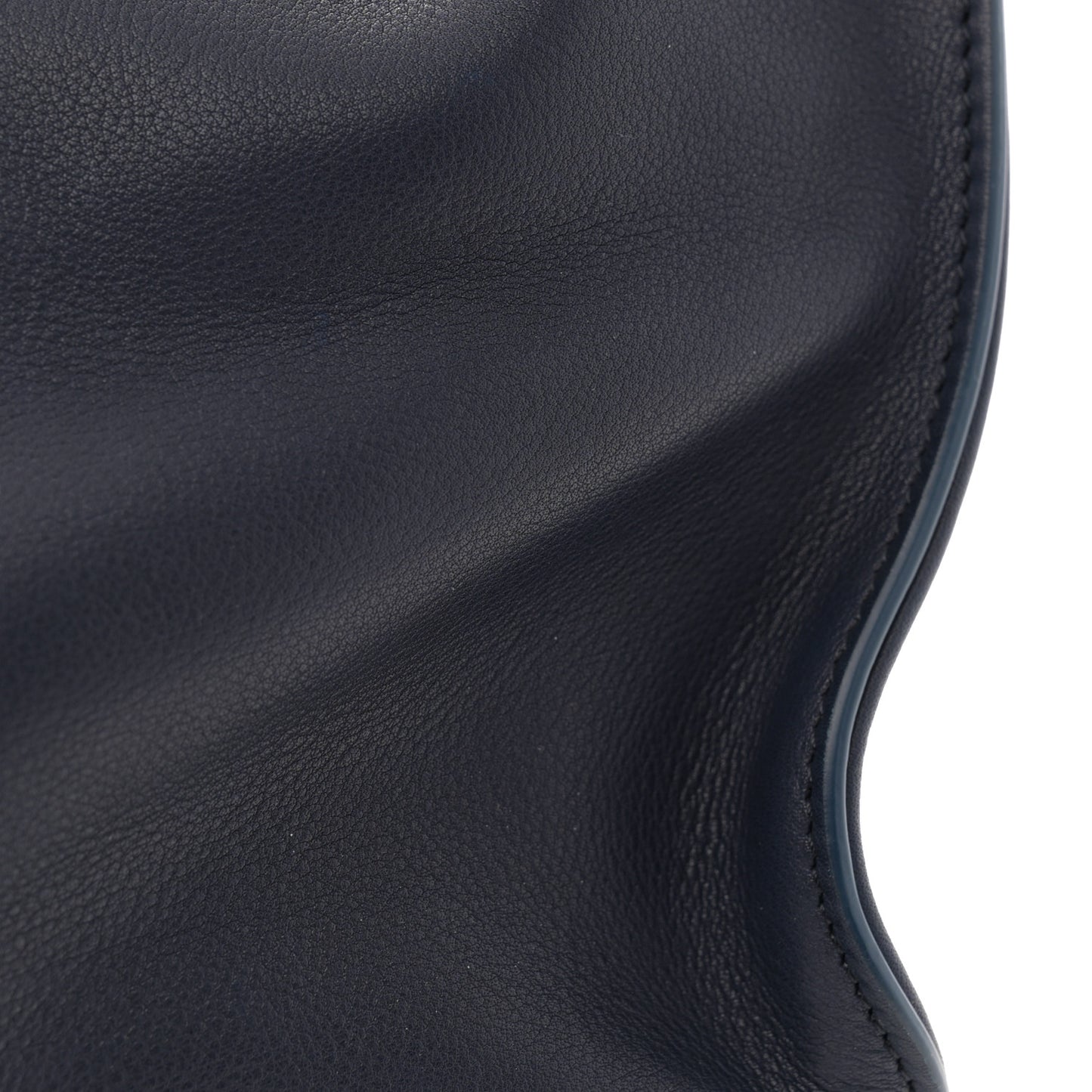 Polished Saddle Calfskin Alexia Bag Marine