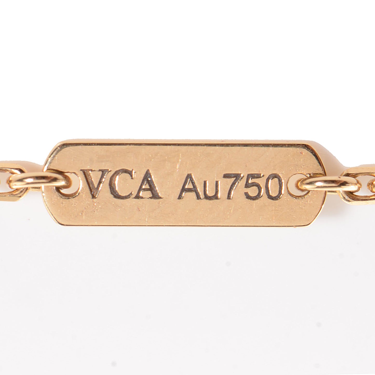 18K Yellow Gold Mother of Pearl Vintage Alhambra Pendant Necklace