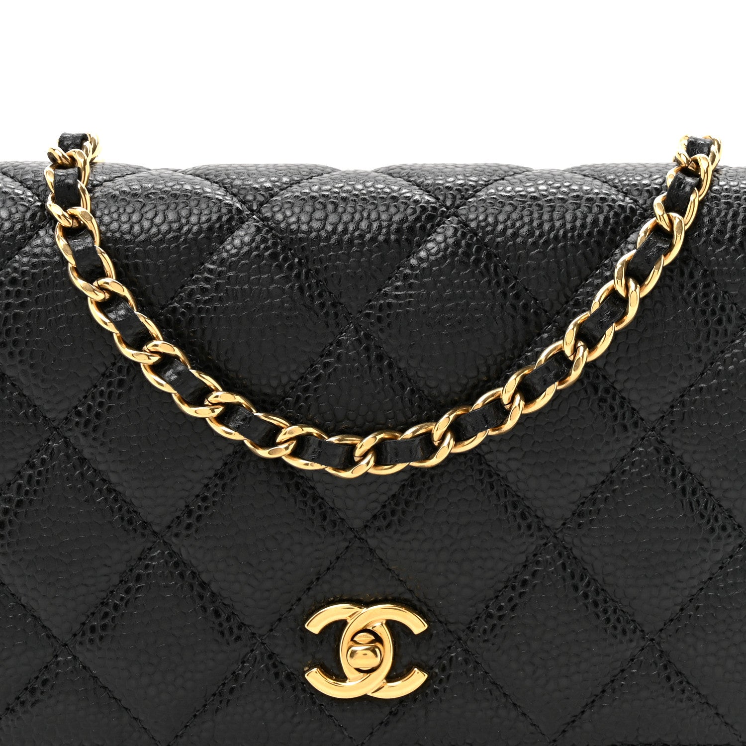 Chanel Caviar Quilted CC Turnlock Wallet On Chain WOC Black 9 of 12