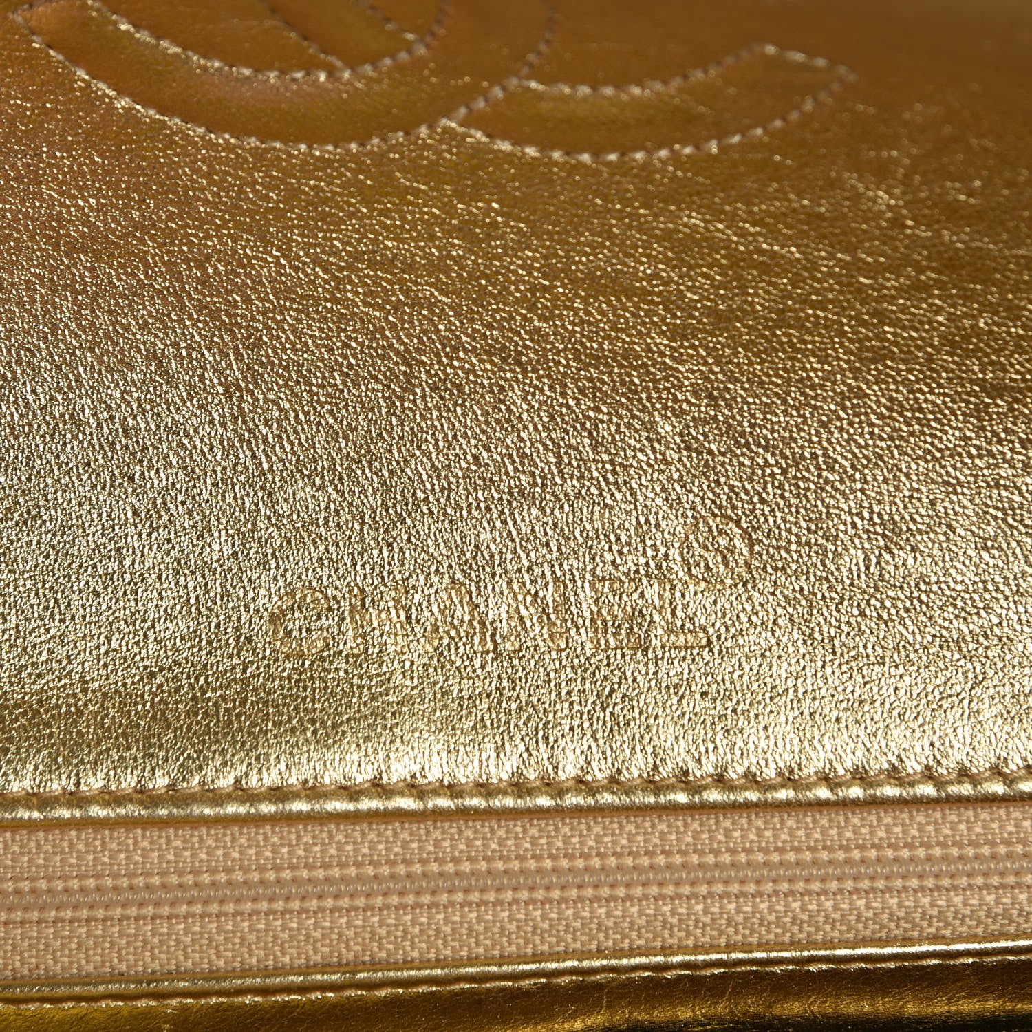Chanel Metallic Lambskin Quilted Mini Square Flap Gold 7 of 8