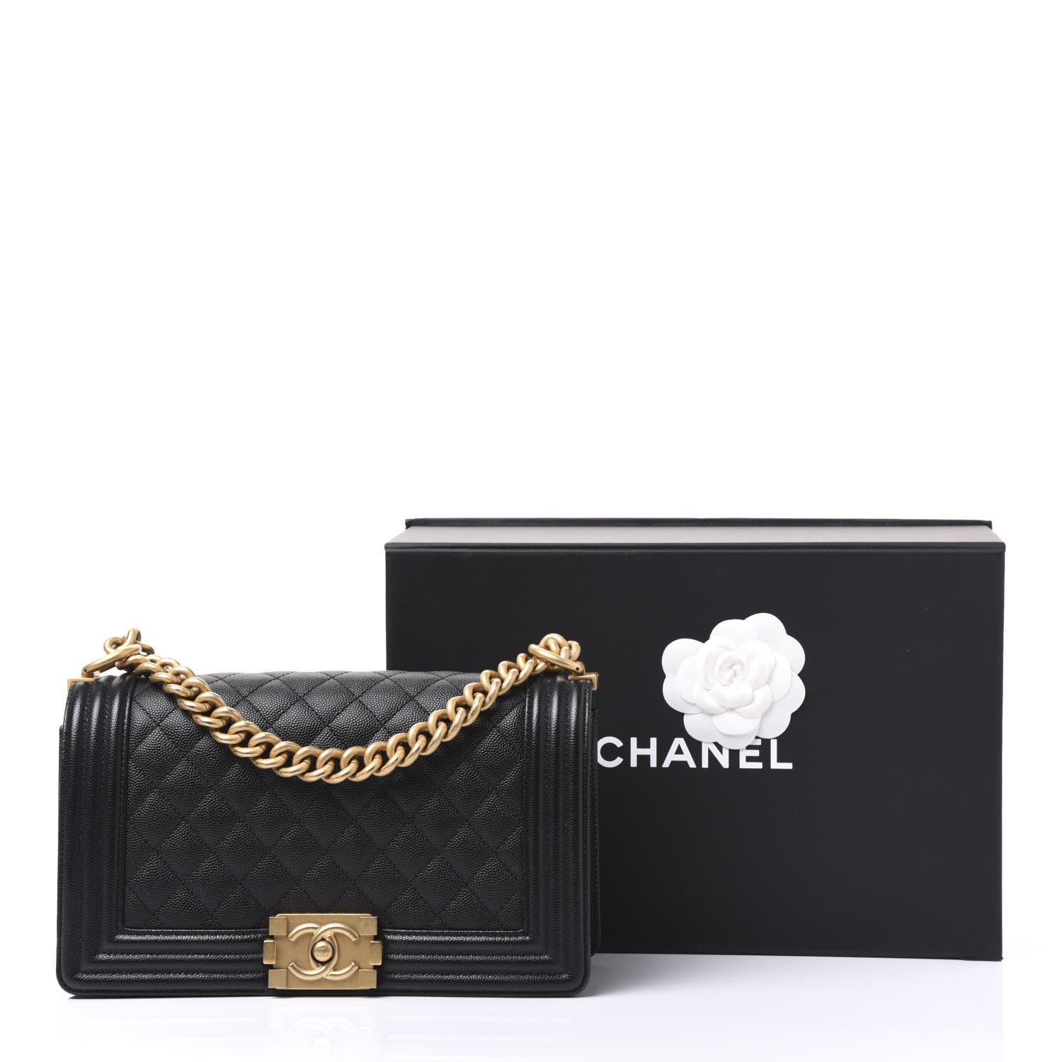 Chanel Caviar Quilted Medium Boy Flap Black 10 of 10