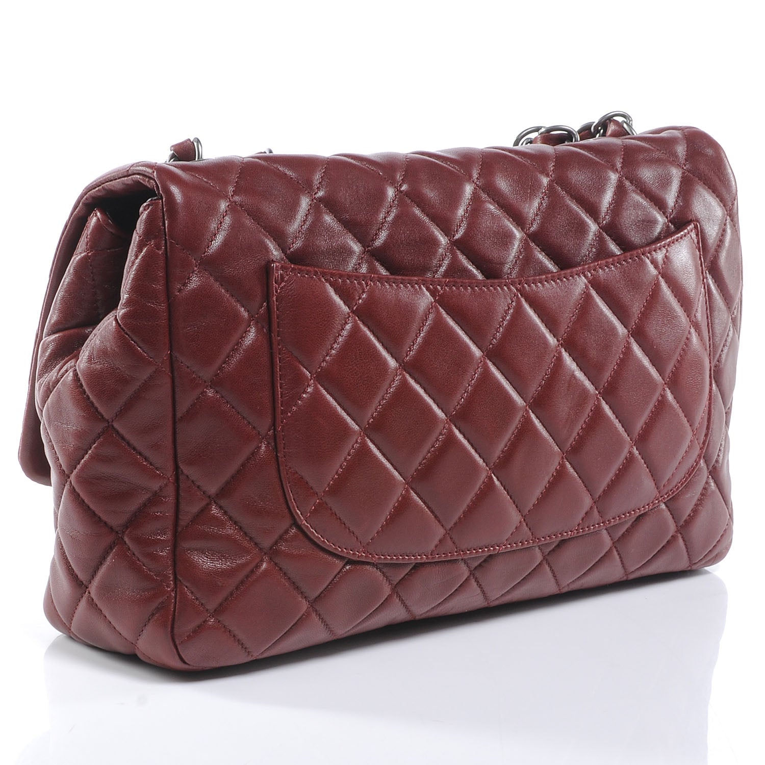 Chanel Lambskin Jumbo Single Flap Dark Red 3 of 7