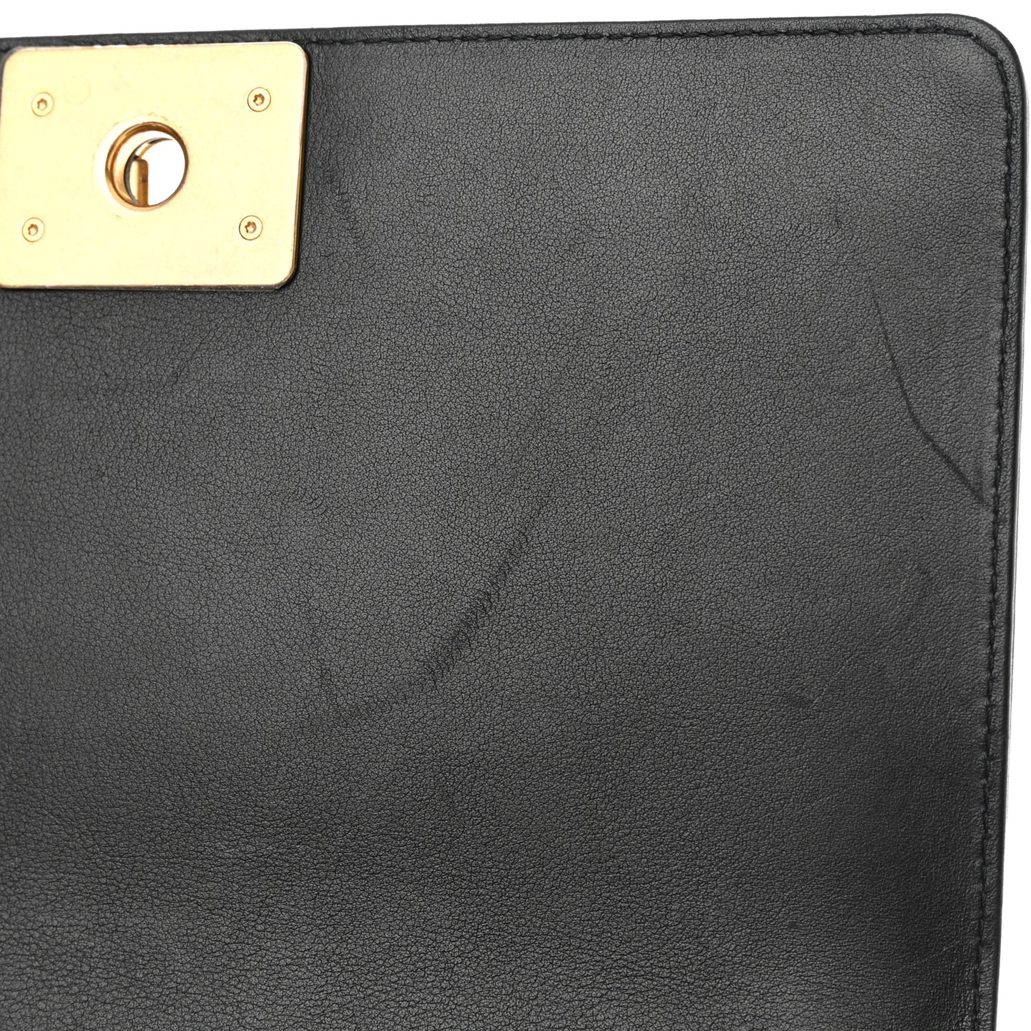 Calfskin Quilted Medium Boy Top Handle Flap Black