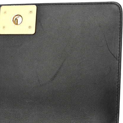 Chanel Calfskin Quilted Medium Boy Top Handle Flap Black 12 of 16