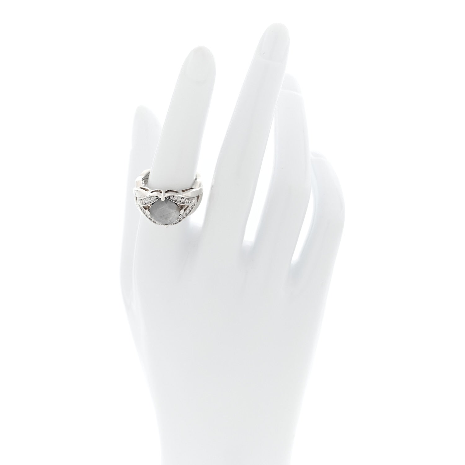 John Hardy JONH HARDY Sterling Silver Diamond Gray Sapphire Modern Chain Magic Cut Ring 54 7 2 of 4
