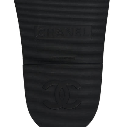 Chanel Fabric Pearl Cork CC Slip On Sandals 40 Black 7 of 9