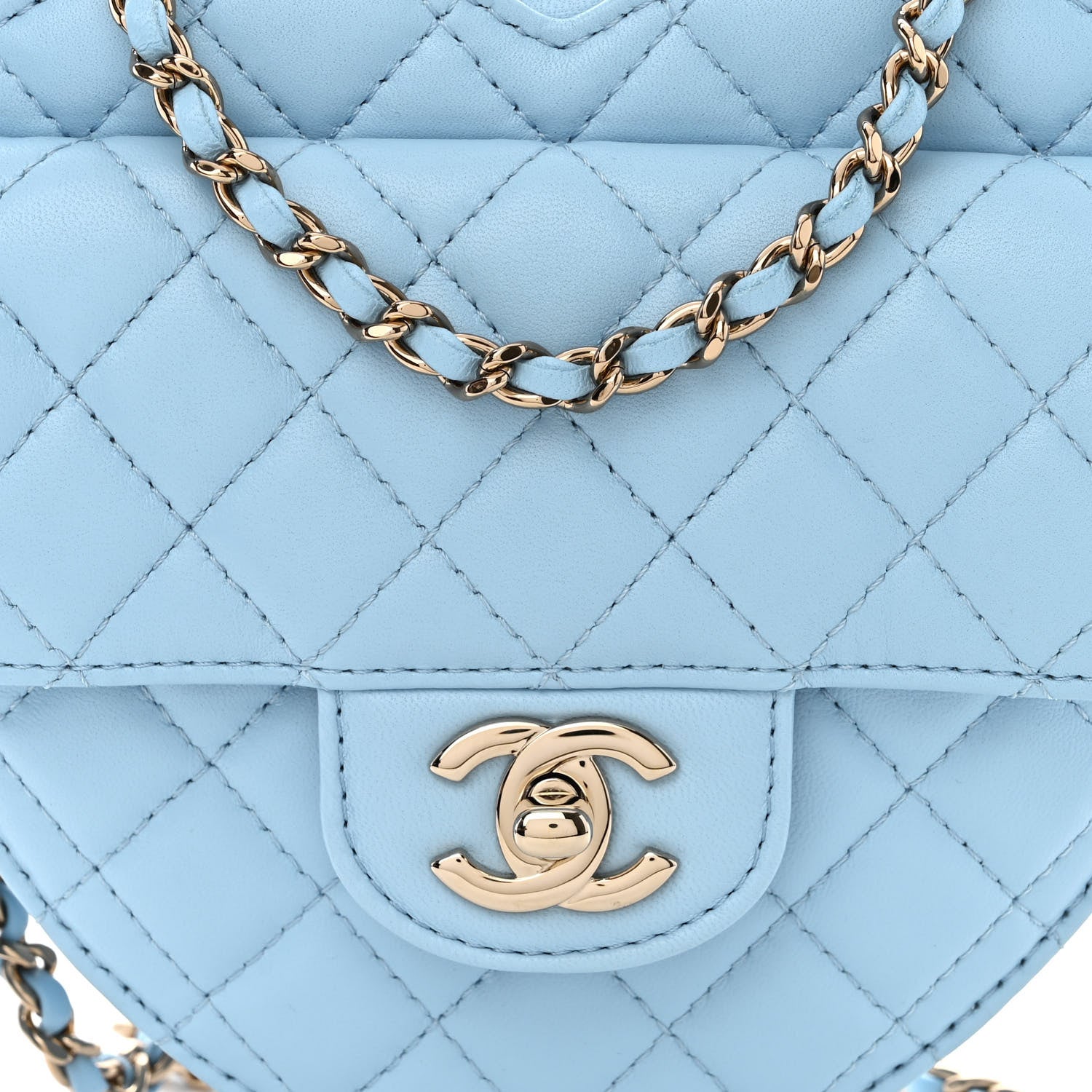 Chanel Lambskin Quilted CC In Love Heart Bag Light Blue 8 of 10