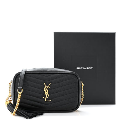 Saint Laurent Grain De Poudre Matelasse Monogram Mini Lou Camera Bag Black 11 of 11