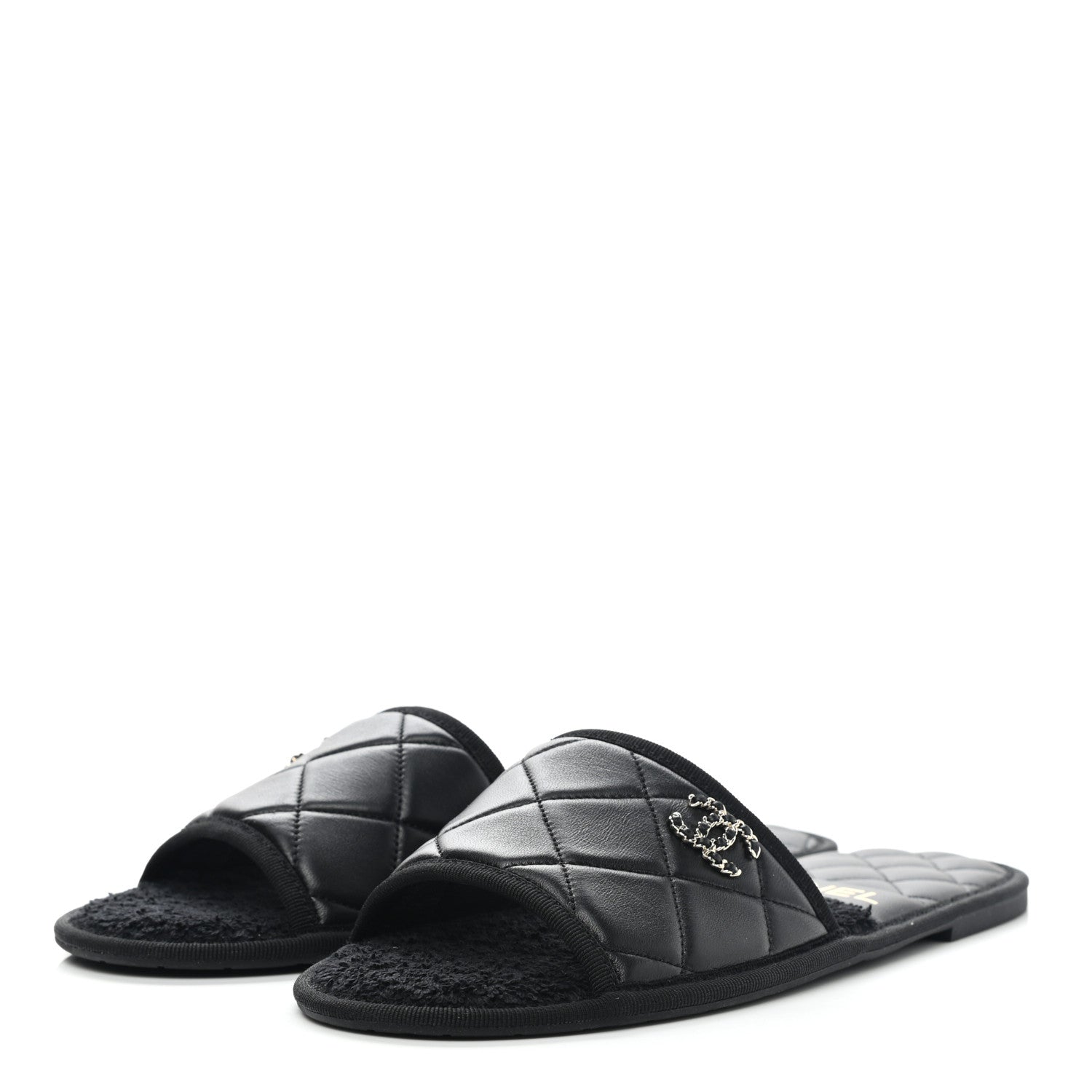 Chanel Lambskin CC Flat Mules S Black 1 of 11