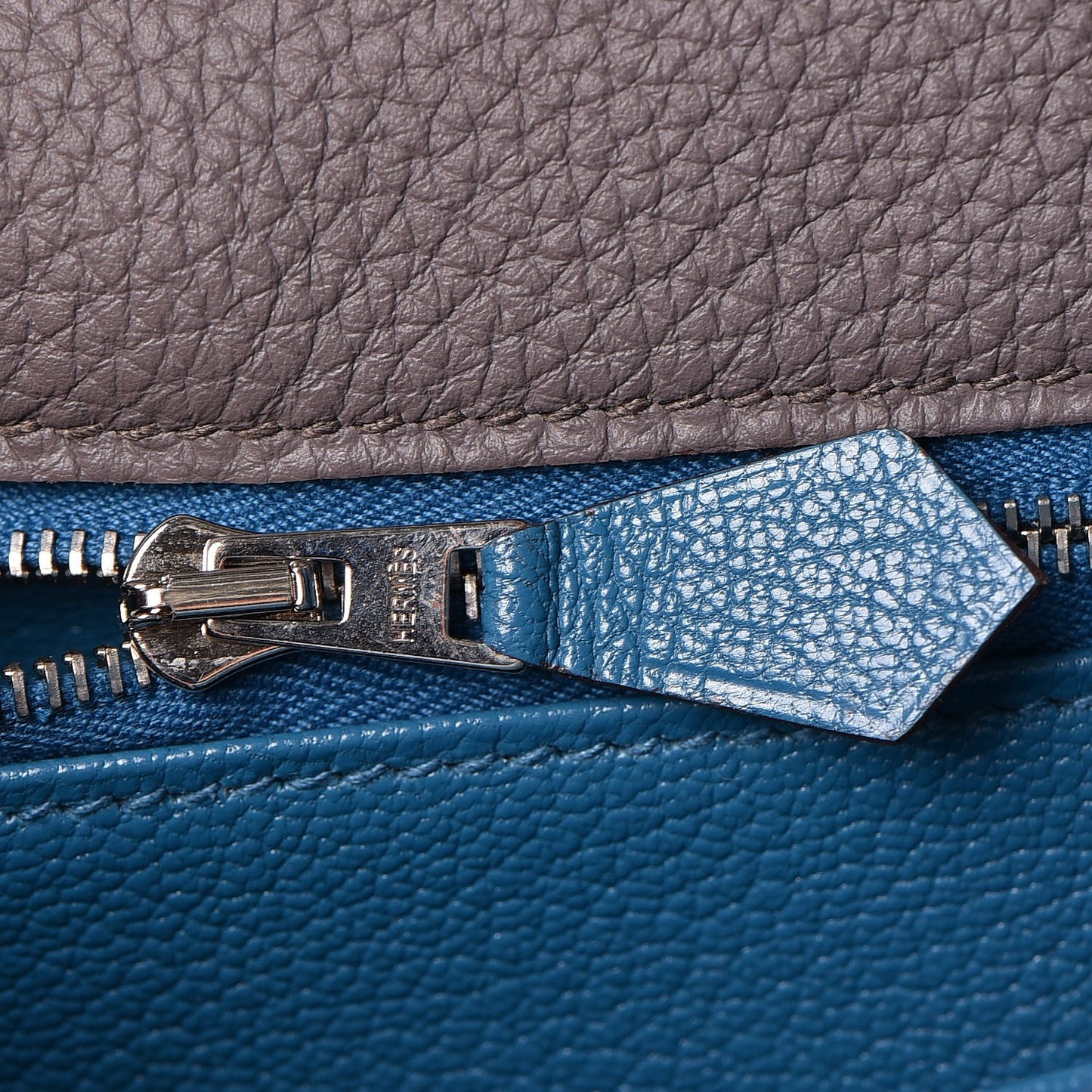 Togo Horseshoe Kelly Retourne 35 Etain Bleu Tempete