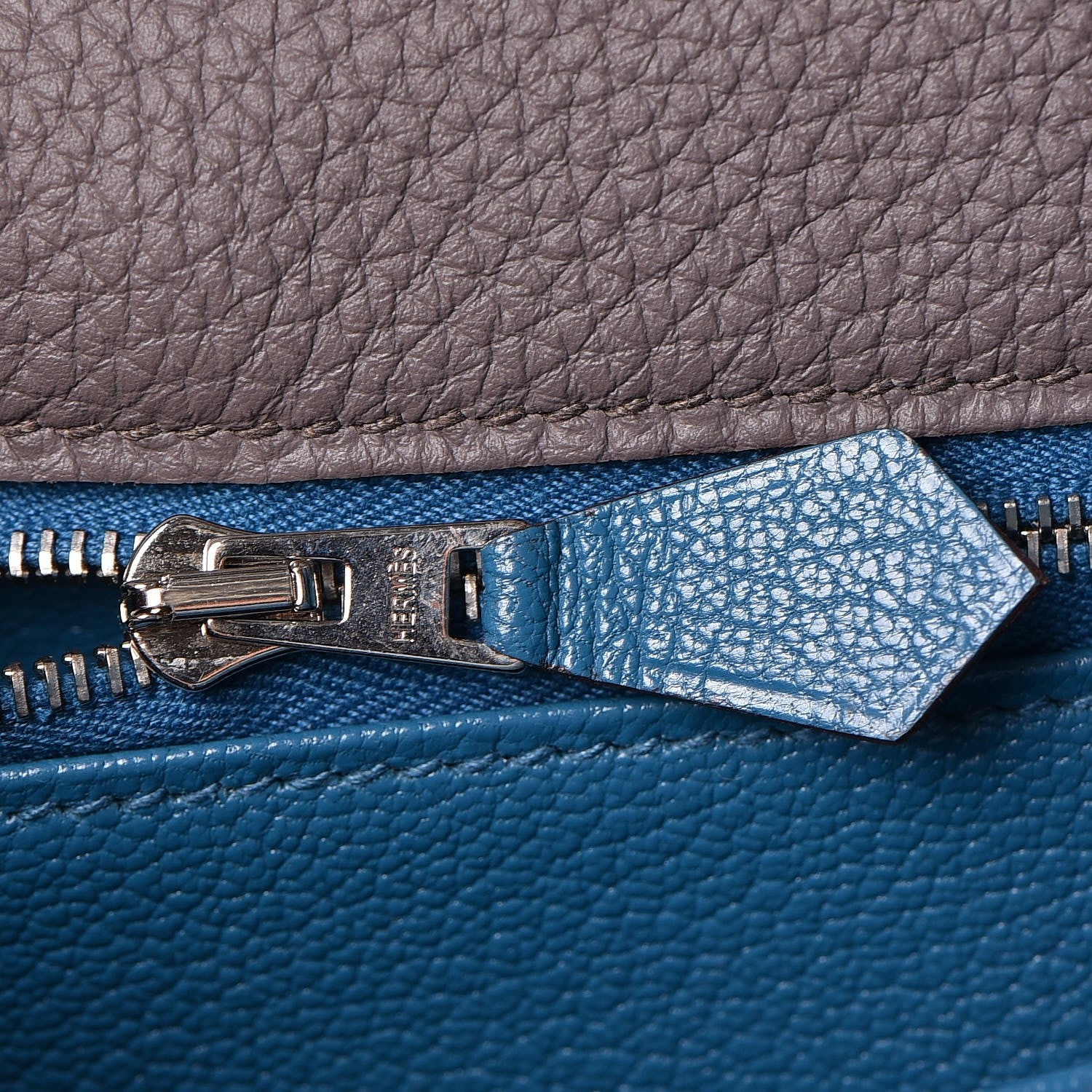 Hermes Togo Horseshoe Kelly Retourne 35 Etain Bleu Tempete 32 of 36