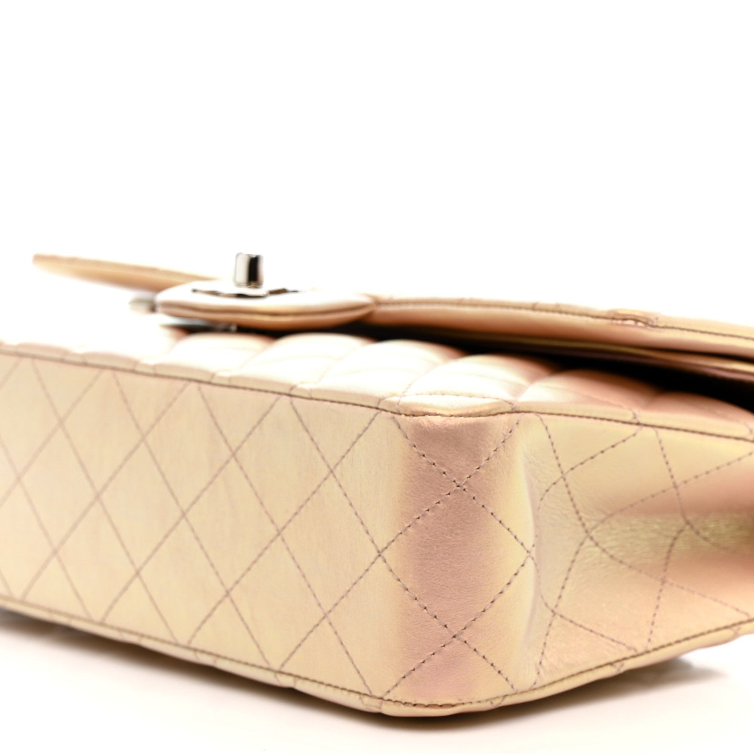 Chanel Iridescent Calfskin Quilted Medium Double Flap Pink 10 of 13