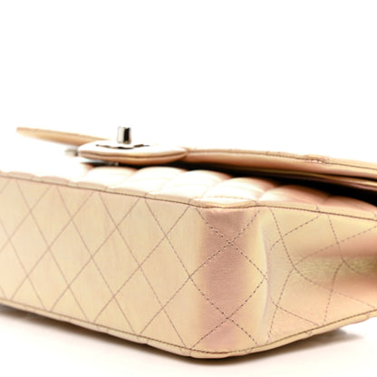 Chanel Iridescent Calfskin Quilted Medium Double Flap Pink 10 of 13