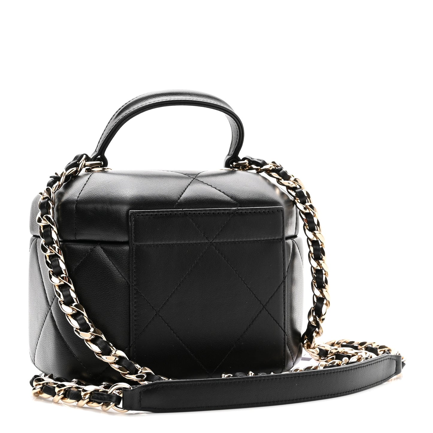 Lambskin Quilted Vendome Case Black