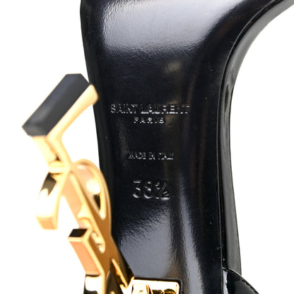Saint Laurent Patent Calfskin Opyum 110 Sandals 38.5 Black Gold 7 of 7