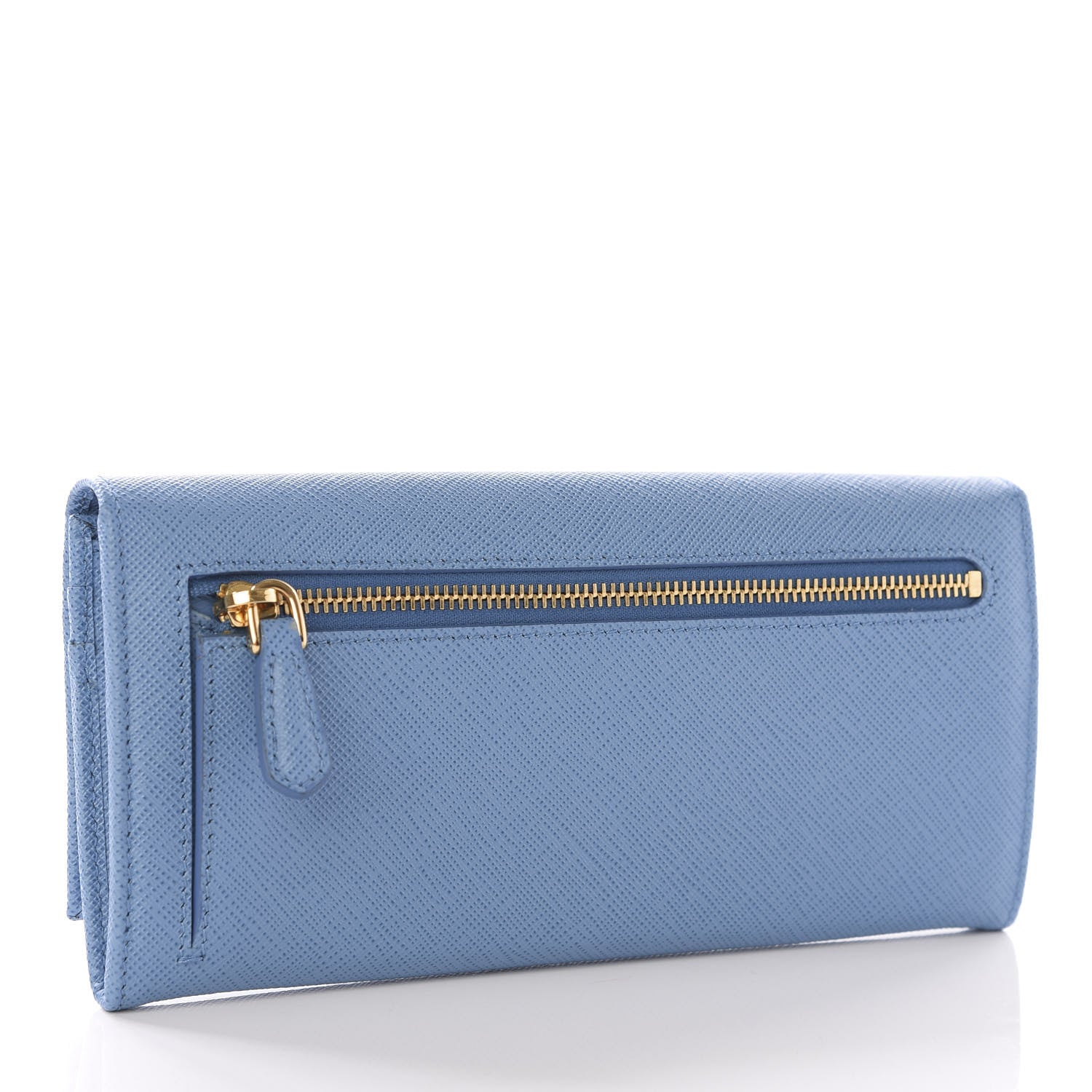 Prada Saffiano Metal Continental Flap Wallet Mare 2 of 6