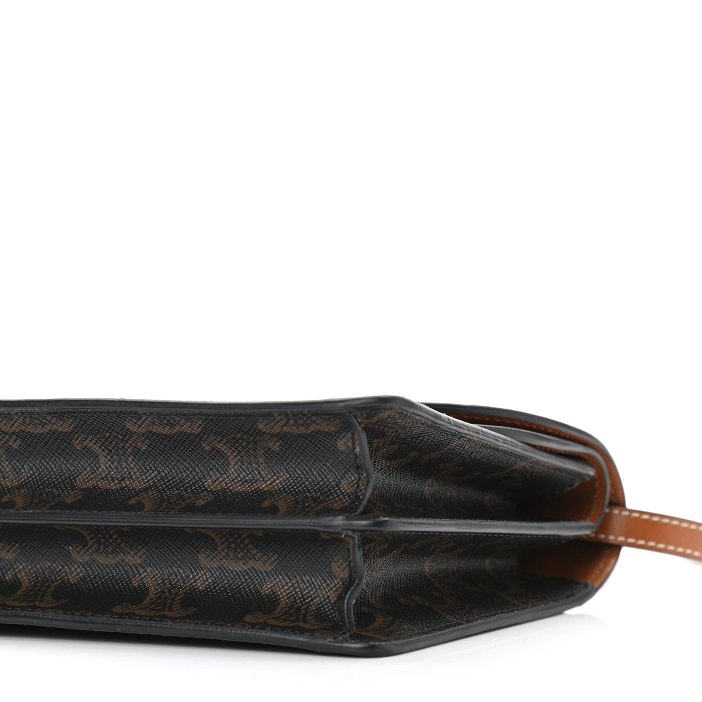 Triomphe Canvas Lambskin Wallet On Strap Tan