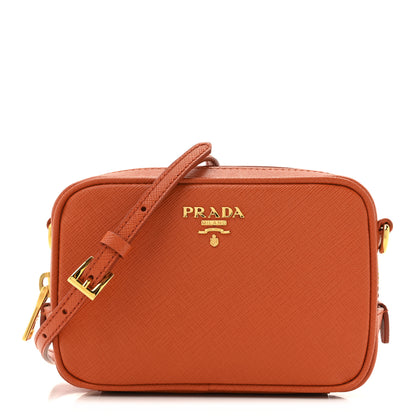 Prada Saffiano Mini Camera Crossbody Papaya 1 of 9