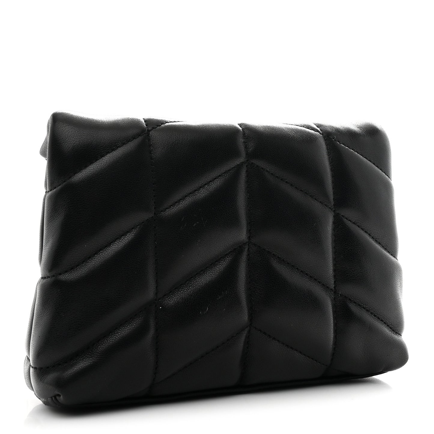 Lambskin Monogram Loulou Puffer Pouch Clutch Black