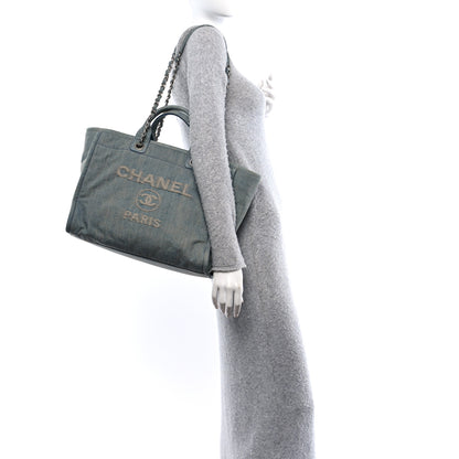 Chanel Denim Medium Deauville Tote Light Blue 2 of 11