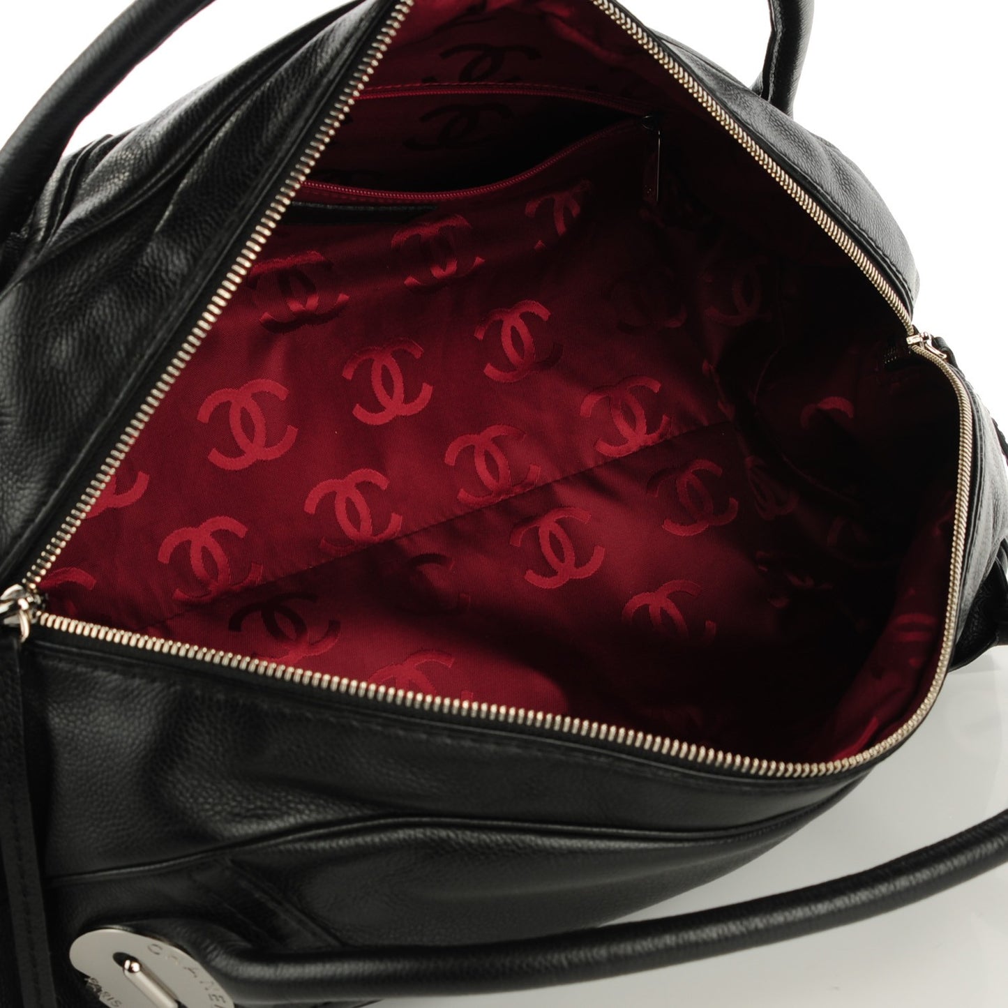 Caviar Square Quilted Dome Satchel Black
