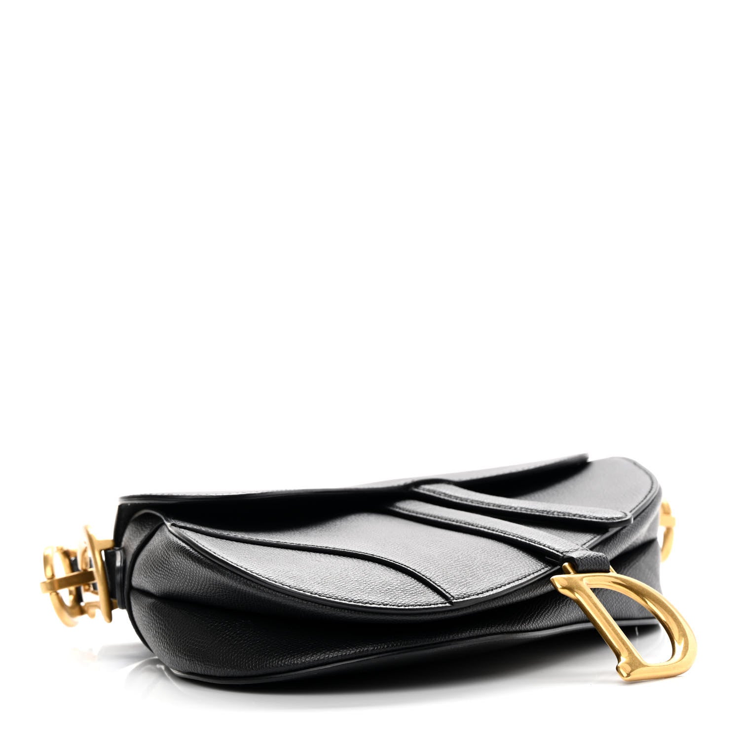 Christian Dior Grained Calfskin Saddle Bag Black 4 of 13