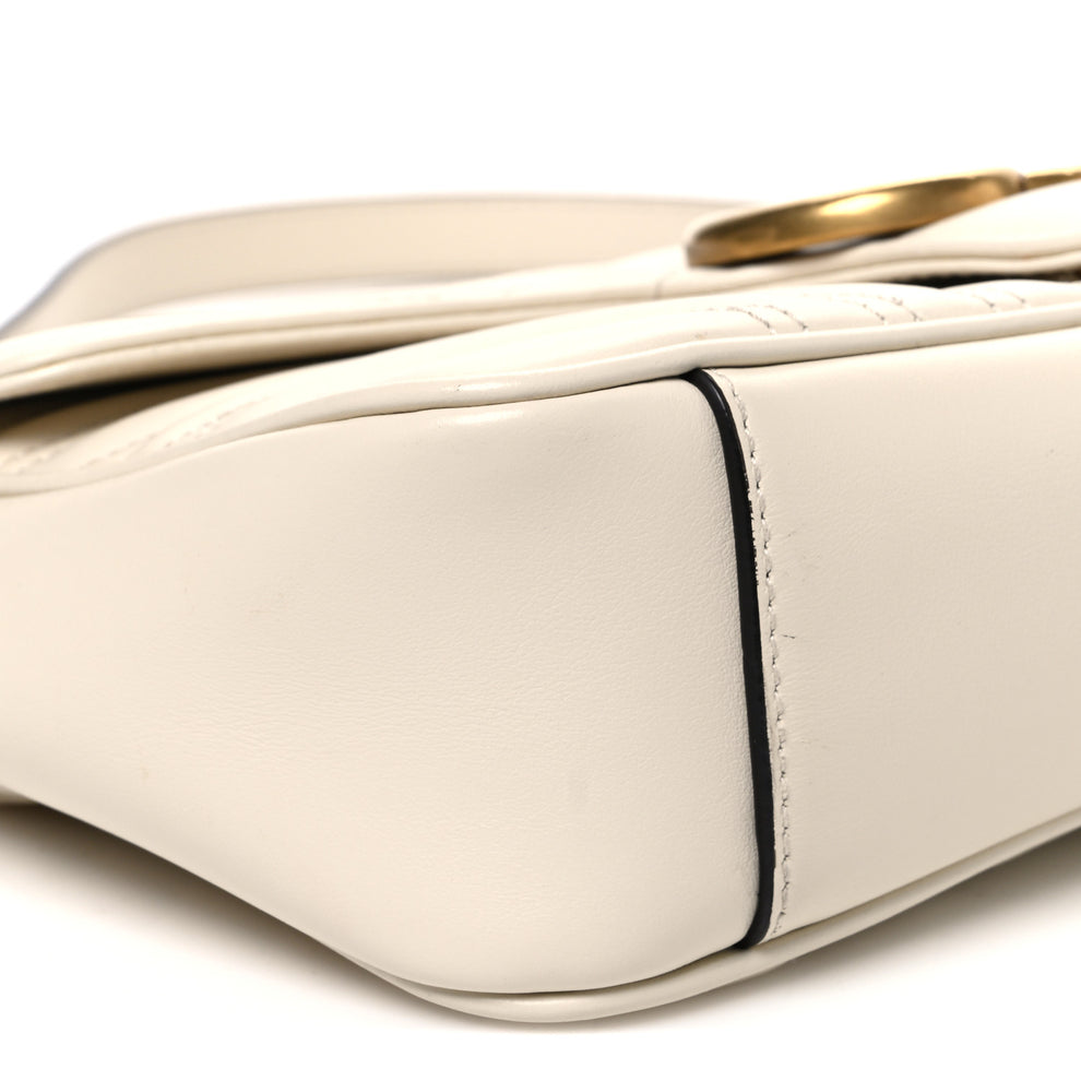 Gucci Calfskin Matelasse Small GG Marmont Shoulder Bag White 1997181 ...