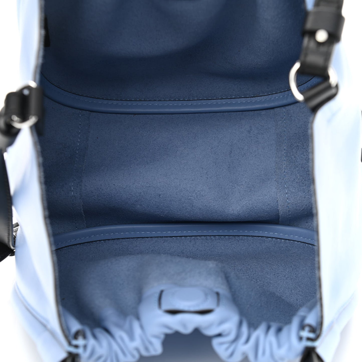 Calfskin Small Ruched Tote Sky Blue