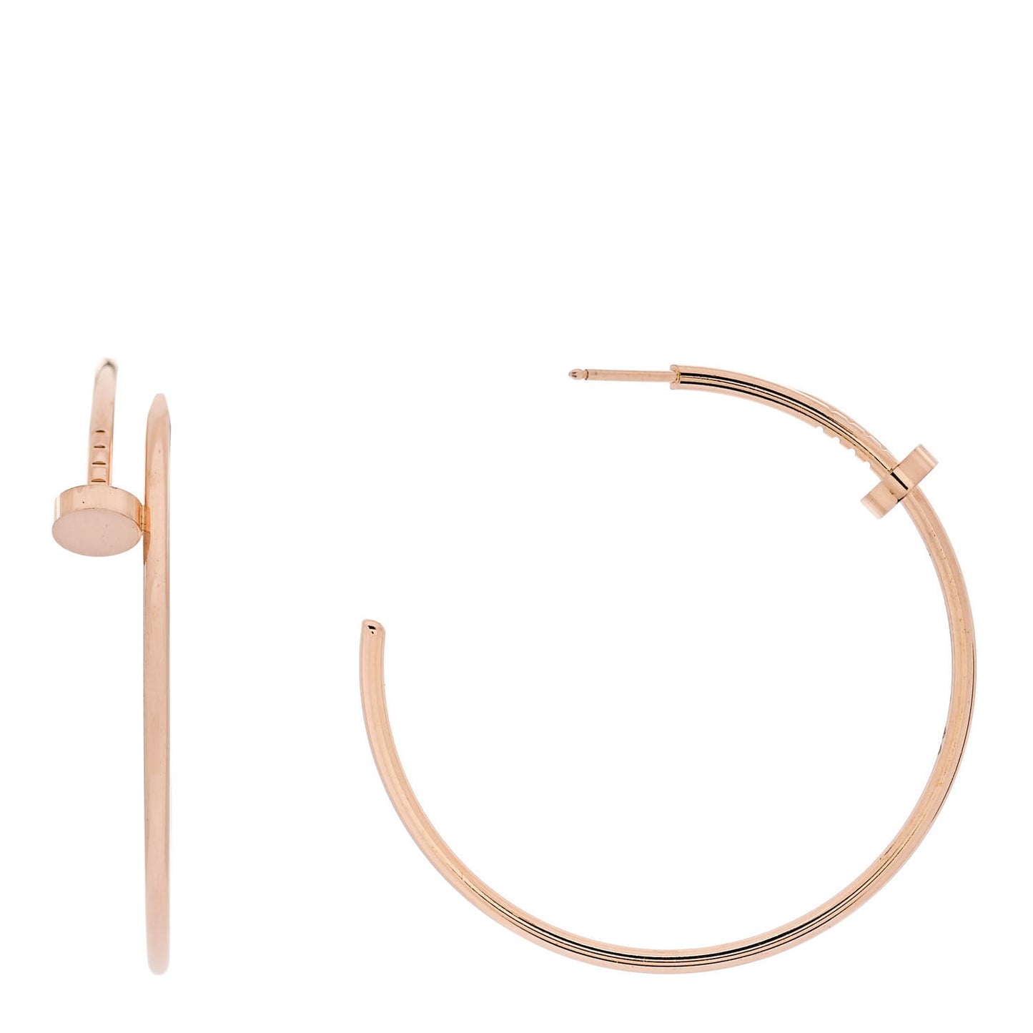 18K Pink Gold Large Juste Un Clou Hoop Earrings