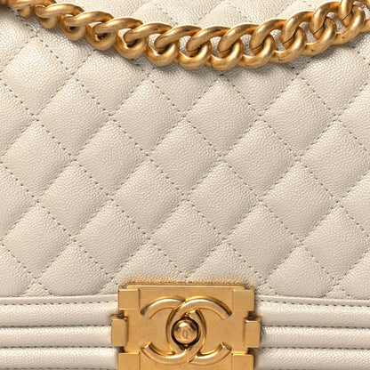 Chanel Iridescent Caviar Quilted Medium Boy Flap White 8 of 11