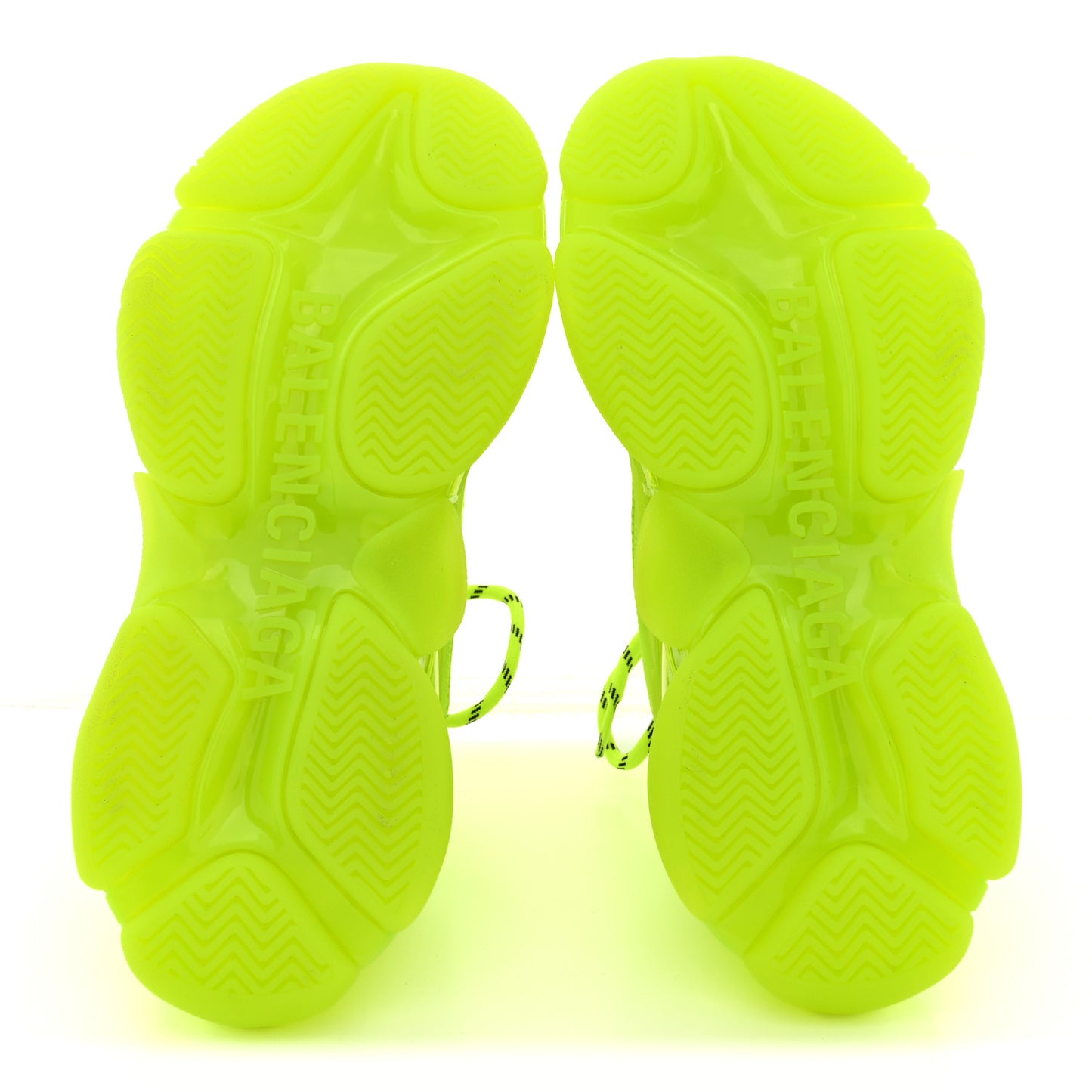 Fabric Mesh Clear Sole Womens Triple S Sneakers 37 Fluo Yellow