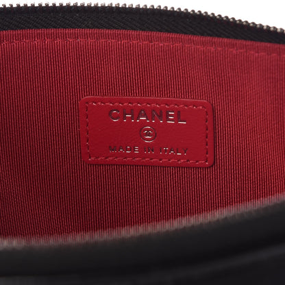 Chanel Felt Calfskin Quilted Medium Gabrielle Cosmetic Case Black 6 of 7