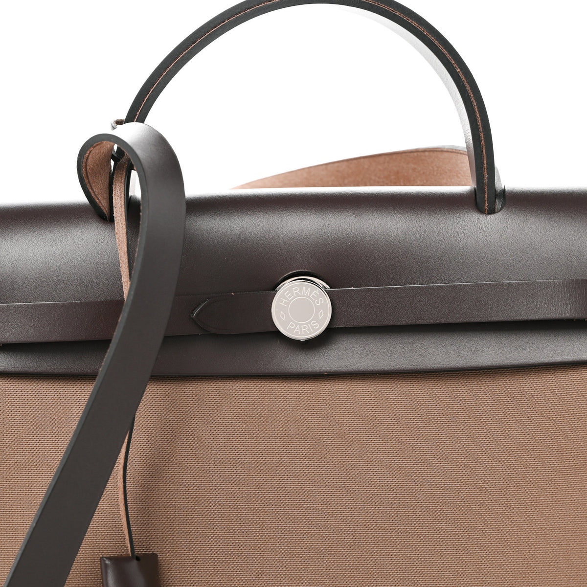 Hermes Vache Hunter Toile Herbag Zip Retourne 31 PM  Etoupe Ebene 9 of 12