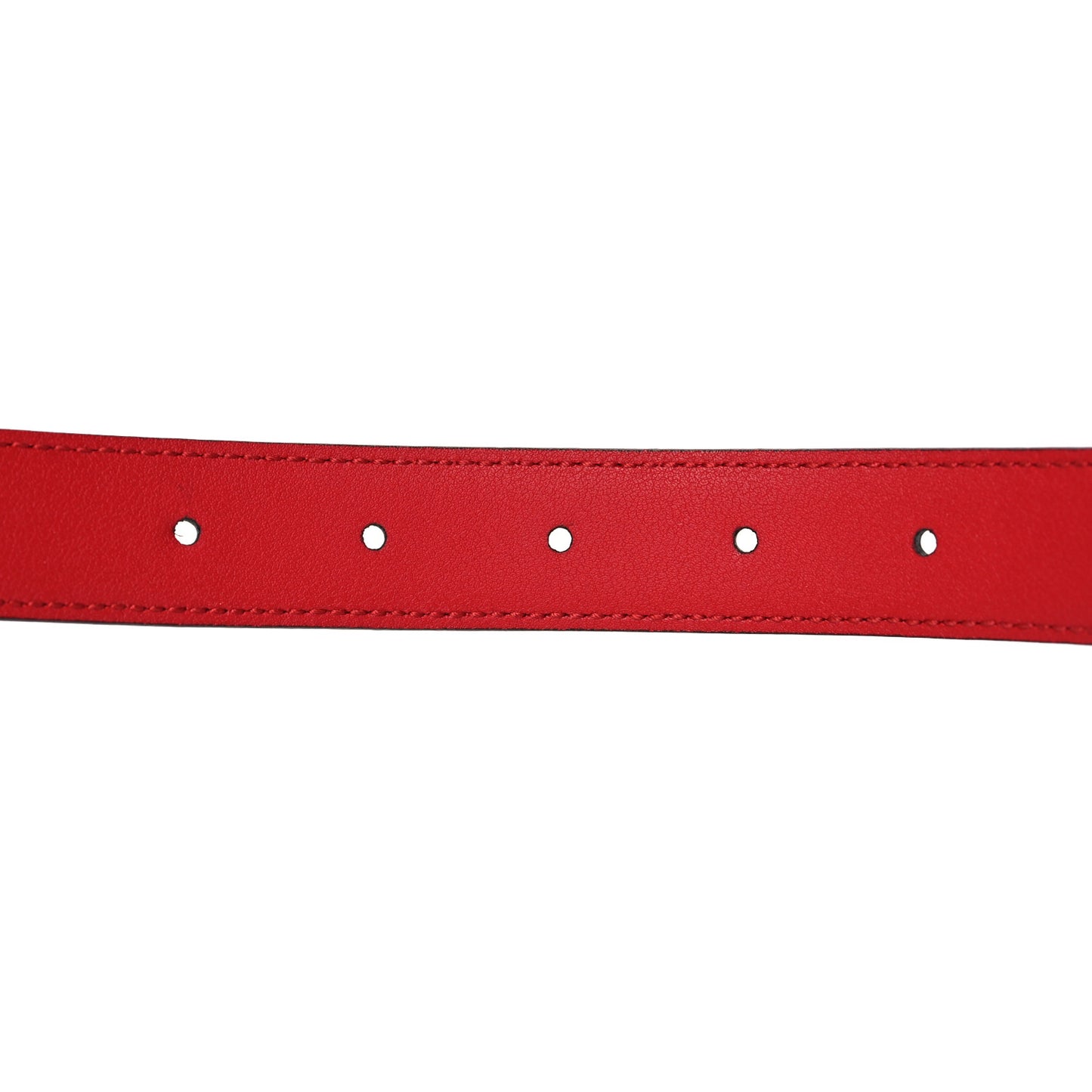 Textured Calfskin Interlocking G 25mm Belt 90 36 Hibiscus Red Mystic White