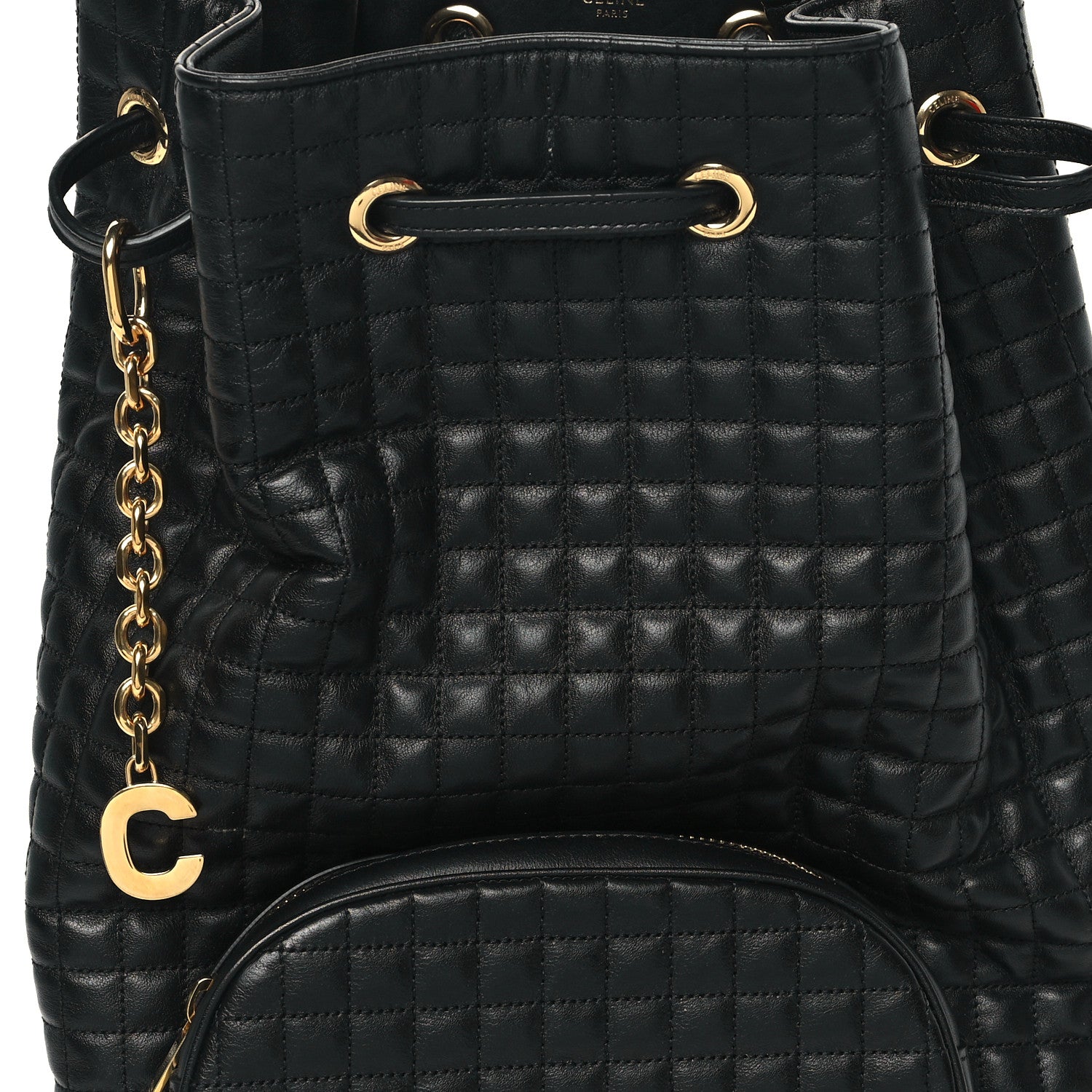 Celine Calfskin Quilted Medium C Backpack Black 8 of 12