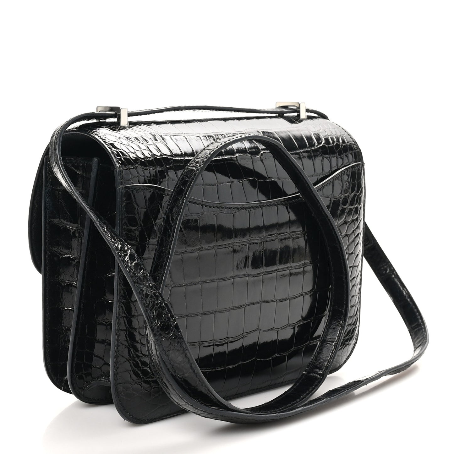 Shiny Alligator Constance 18 Black