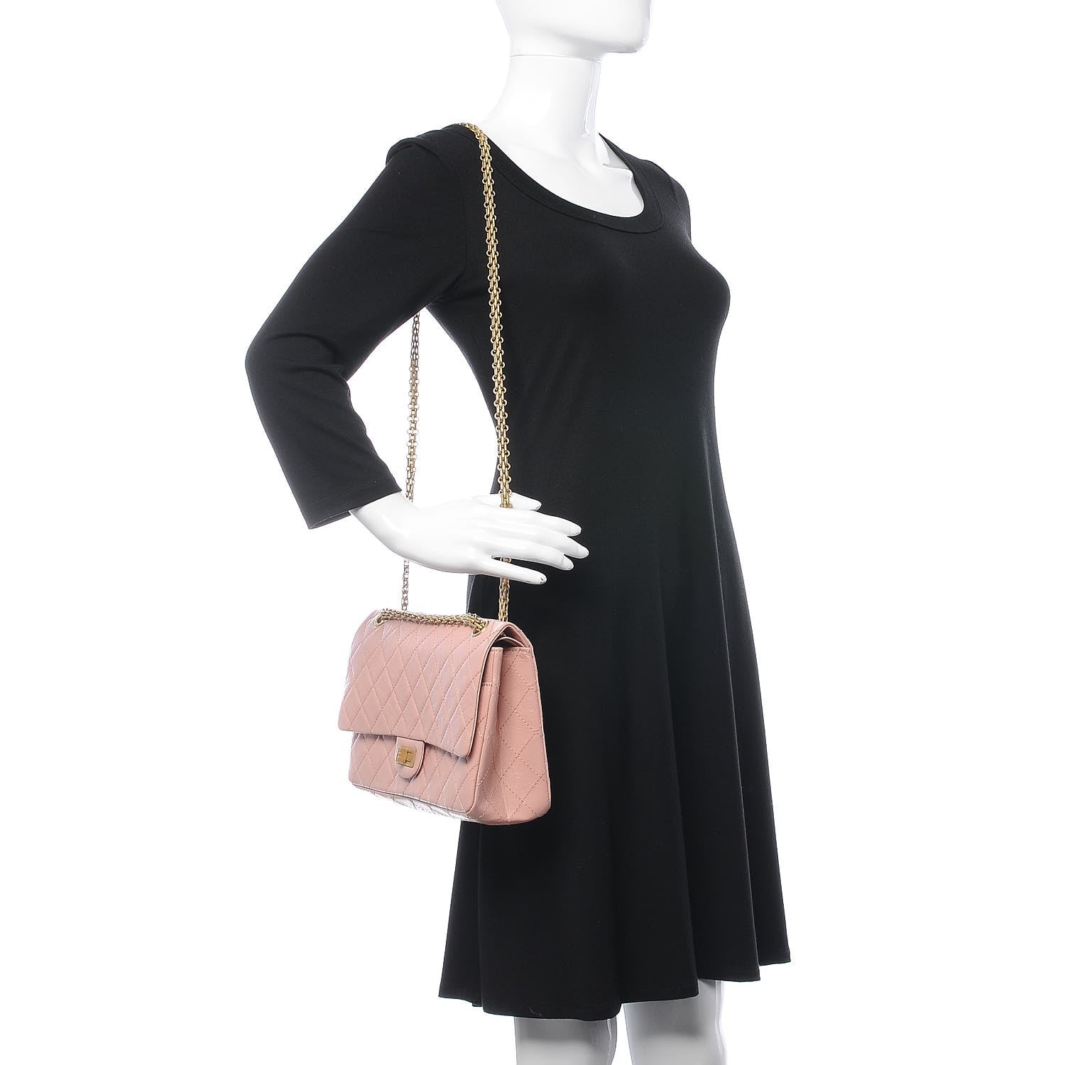Chanel Aged Calfskin Quilted 2.55 Reissue 226 Flap Light Pink 2 of 15