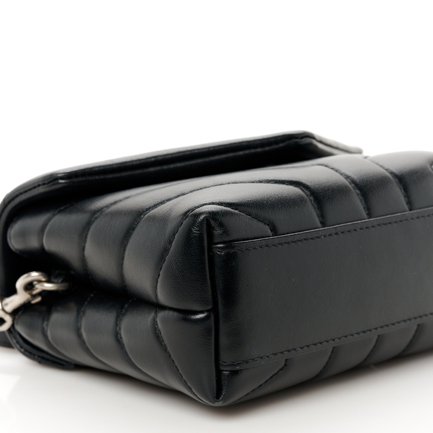 Saint Laurent Calfskin Y Quilted Monogram Toy Loulou Crossbody Bag Black 10 of 13