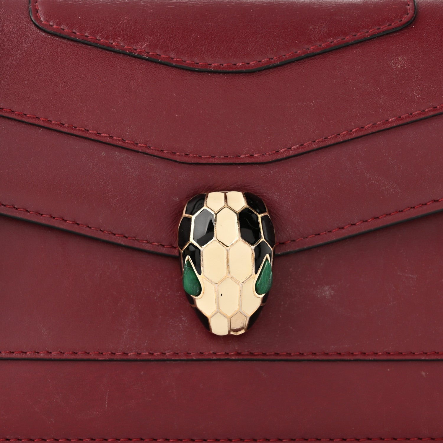 Bulgari Calfskin Serpenti Forever Shoulder Bag Bordeaux 7 of 9