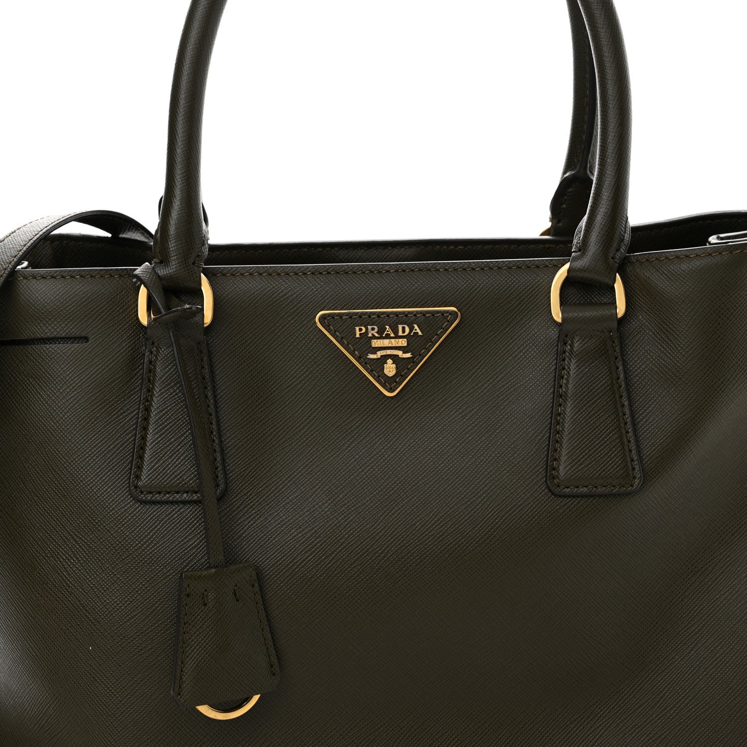 Prada Saffiano Lux Medium Tote Militare 8 of 14
